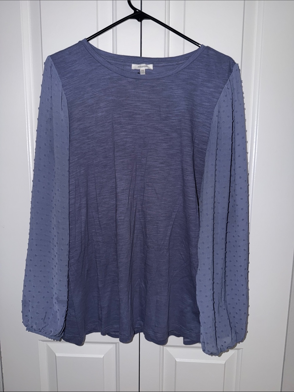 Maurices Dusty Dark Lavender Long-Sleeve Crewneck Top